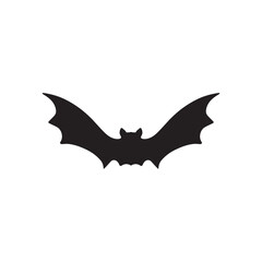 Bat vector silhouette, black color isolated on white background. Vector illustration