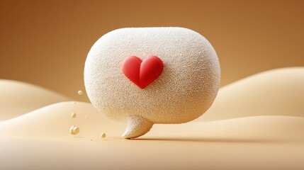 A Fluffy Chat Bubble with a Heart
