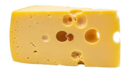 Isolated Swiss Cheese Slice