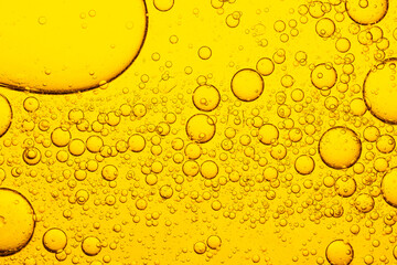 Macro yellow bubble texture close up,Macro microscope yellow bubble texture, Close-up Yellow...