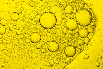 Macro yellow bubble texture close up,Macro microscope yellow bubble texture, Close-up Yellow...