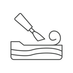 Wooden Relief Carving thinline icon , vector, pixel perfect, illustrator file 
