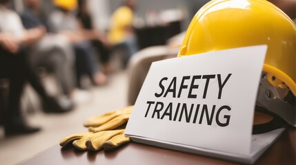 Worker safety training session conducted during on site operations for accident prevention awareness and occupational risk	