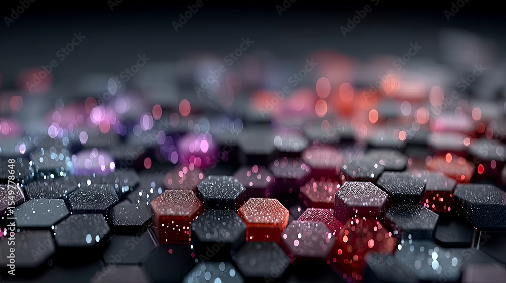 Fototapete Abstract Hexagonal Grid with Soft Ambient Glow
