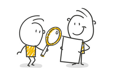 Strichfiguren / Strichm&auml;nnchen: Lupe, lesen, Lesehilfe. (Nr. 869)