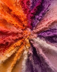 Explosive Burst of Colorful Powder Creating Vibrant Abstract Art