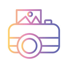 Instant Camera Color gradient illustration vector icon which can easily modify or edit 
