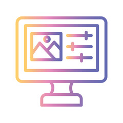 Photo Editing Color gradient illustration vector icon which can easily modify or edit 
