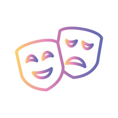 Theatre Mask Color gradient illustration vector icon which can easily modify or edit 
