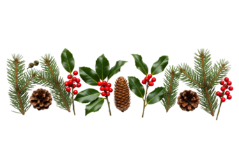 christmas tree branches with cones