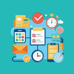 Project Management Icon - Style A 6 | Vector Symbol for Task, Schedule, Workflow