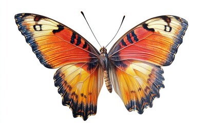 Close-up of vibrant orange and yellow butterfly