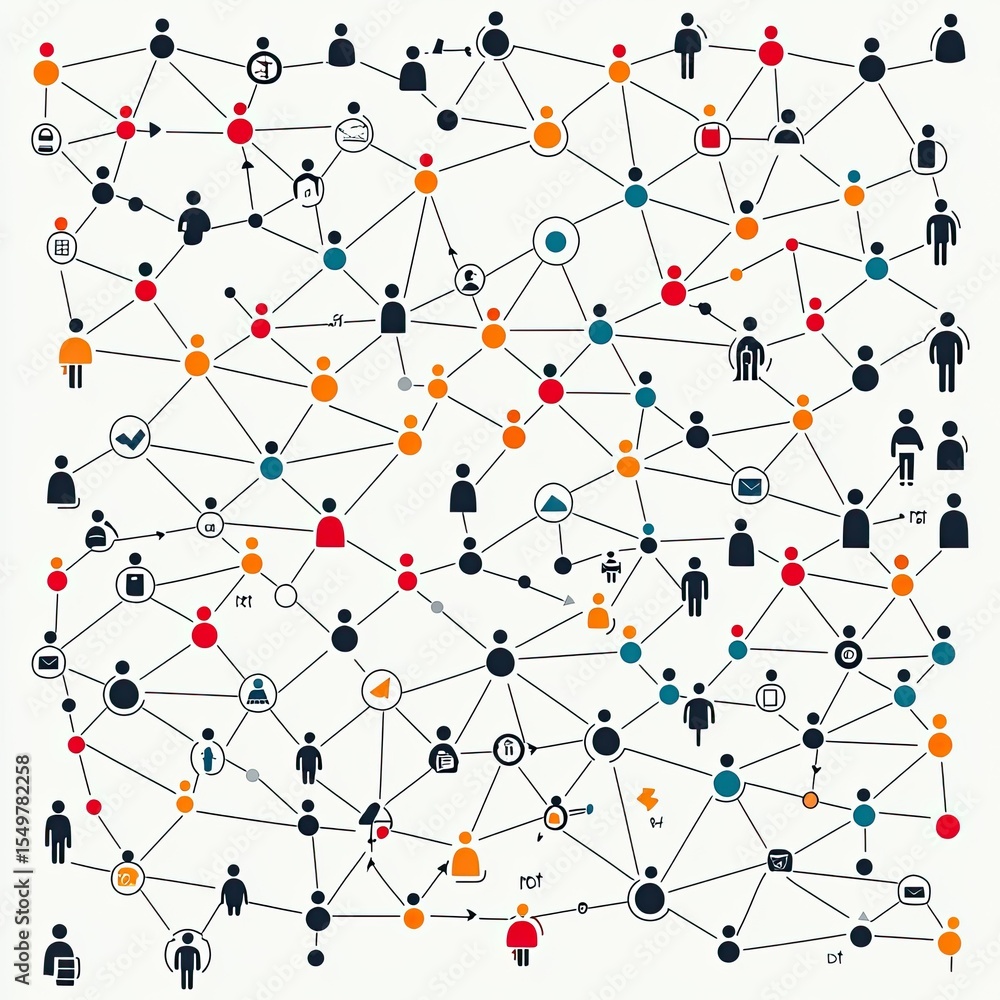 Poster abstract network connection graphic minimal flat design