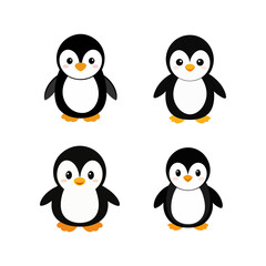 Naklejka premium Cute baby Penguin cartoon vector illustration