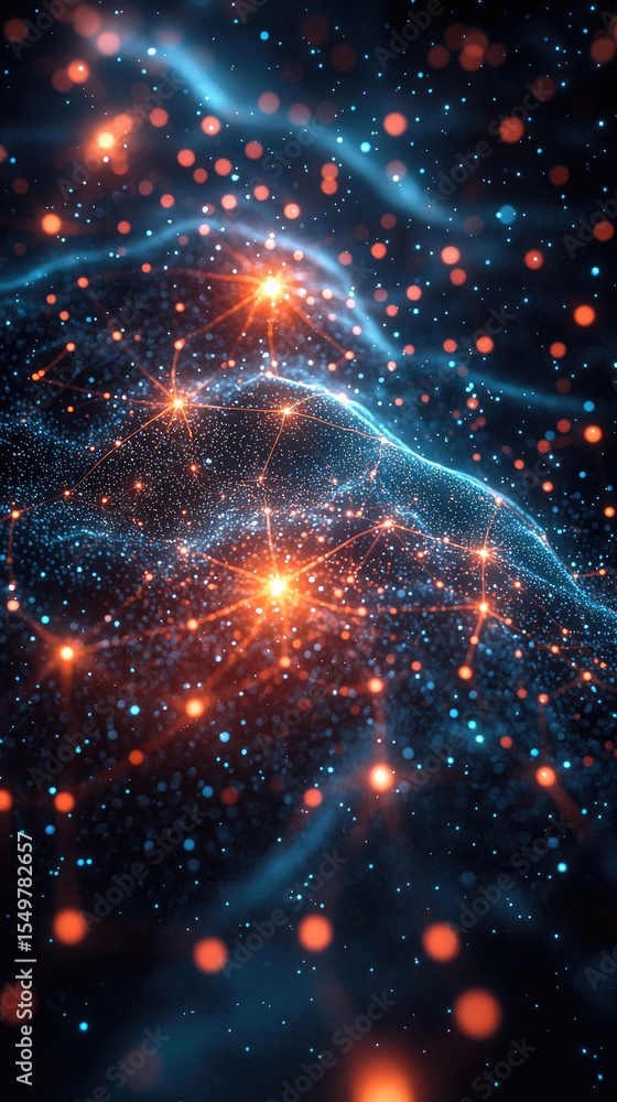 Poster abstract network flow visualization with glowing core node