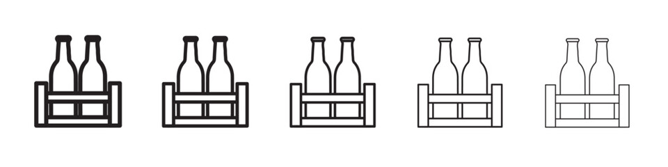 beer bottles in basket icon vector illustration isolated