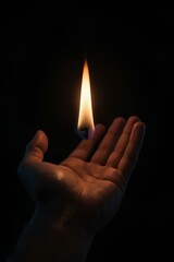Moments in Motion — Gentle Palm Holding a Burning Flame