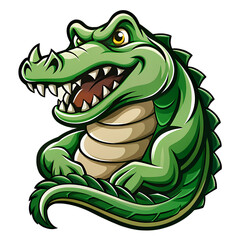 Obraz premium Cartoon Alligator Illustration isolated on transparent bacckground