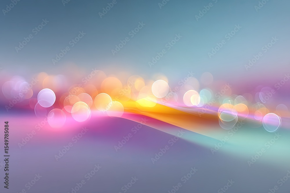 Poster abstract pastel bokeh background with soft waves and shimmering lights