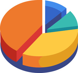 Obraz premium Green vector pie chart icon representing business growth and financial data for marketing reports