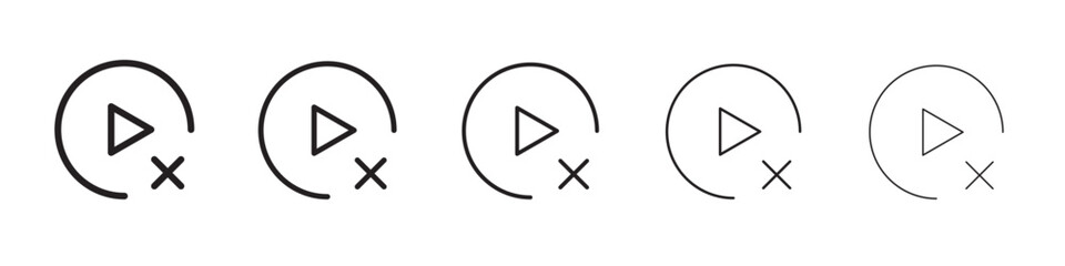 Cancel play icon vector illustration isolated