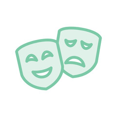 Theatre Mask duotone line icon , vector, pixel perfect, illustrator file 
