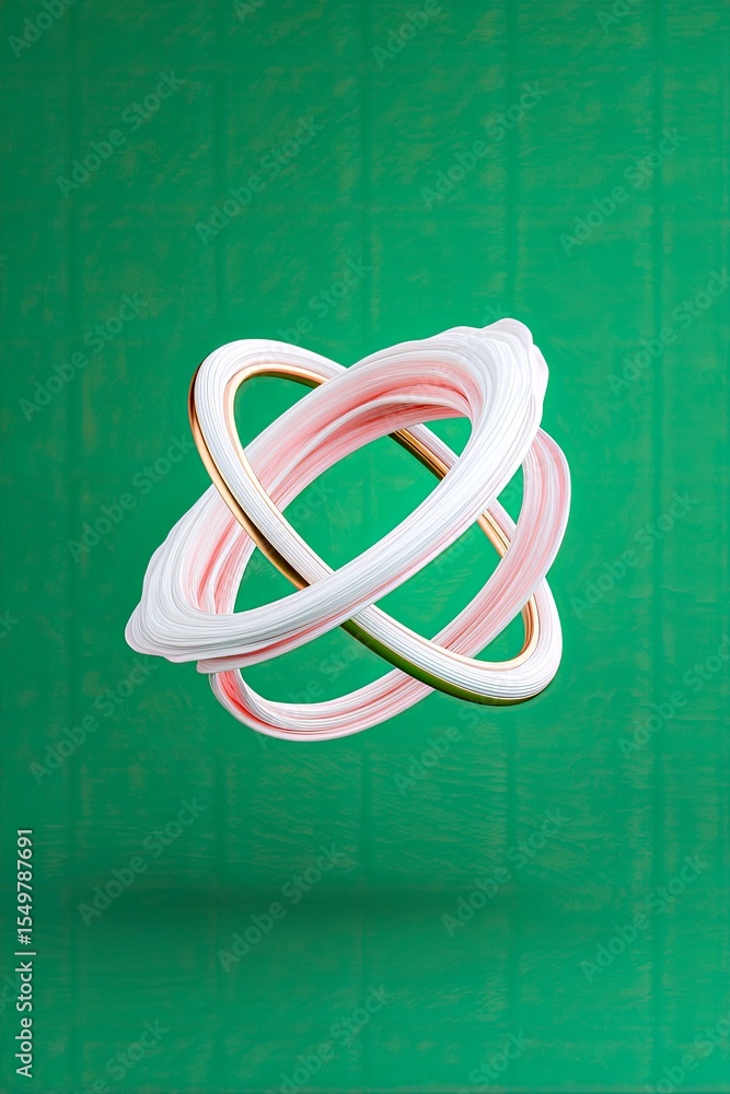 Poster abstract rotating rings in isometric loop