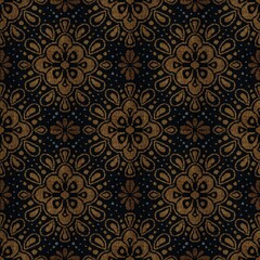 Golden Floral Heritage – Traditional Thai Silk Textile Pattern
