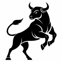 Silhouette of a leaping bull