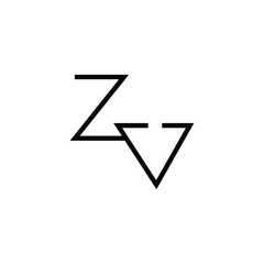 Minimal Letters ZV Logo Design