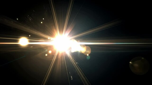 Star Core Flash Animation with Bright Lens Burst and Glow