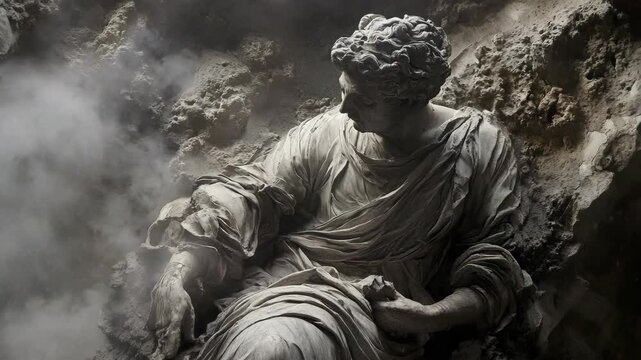 Majestic Statue on Rock