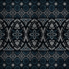 Traditional Thai Indigo Textile with Floral and Diamond Motifs

A seamless traditional Thai woven...