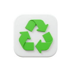 Fototapeta premium Green recycle symbol icon isolated on transparent background