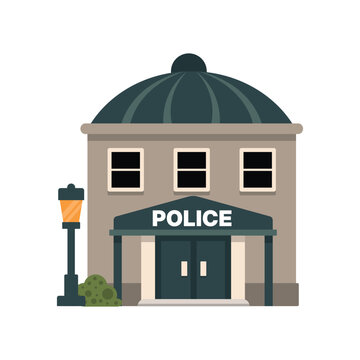 Police Station Vector Illustration Law Enforcement Building