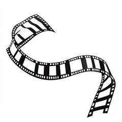 Naklejka premium Black and white film strip in a looping S shape