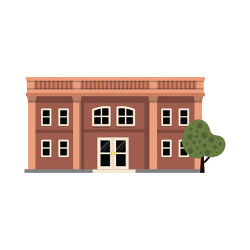 Library Building Vector Illustration Education and Knowledge
