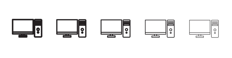 Desktop computer icon vector illustration isolated