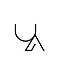 Minimal Letters UA Logo Design
