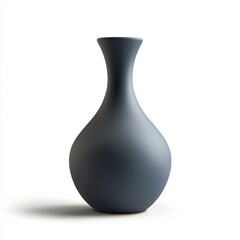 Modern ceramic vase with a smooth matte finish, isolated on white