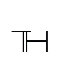 Minimal Letters TH Logo Design