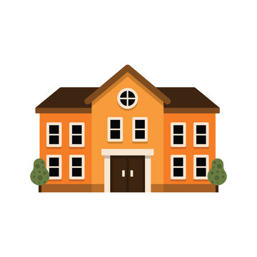 School Building Vector Illustration Education and Learning