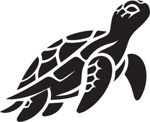 Turtle vector silhouette design