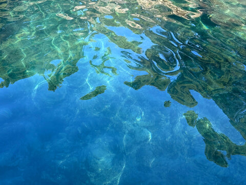 Blue turquoise surface of Mediterranean sea