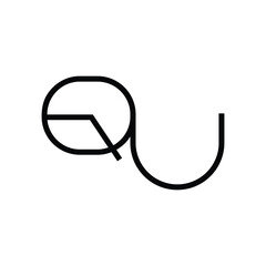 Minimal Letters QU Logo Design