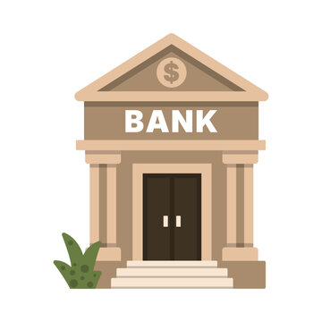 Bank Building Vector Illustration Financial Services and Money