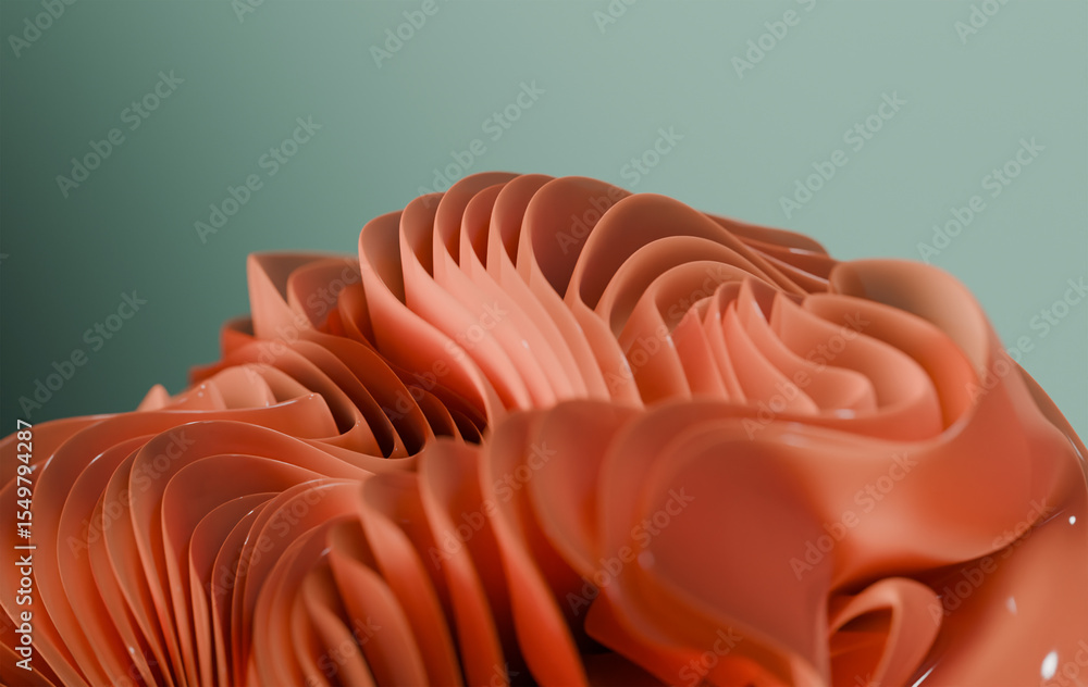 Aufkleber abstract coral structure with soft green background - 3d render