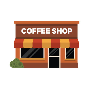 Coffee Shop Building Vector Illustration Cafe and Restaurant