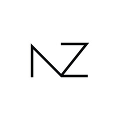 Fototapeta premium Minimal Letters NZ Logo Design