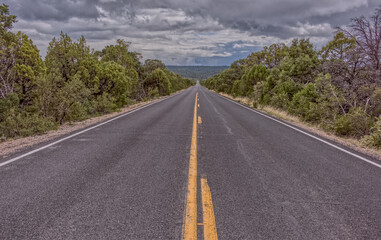 Fototapeta premium State Route 64 westbound along Grand Canyon South Rim AZ